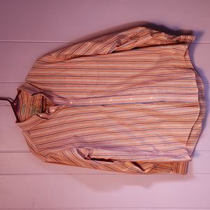 L.L. Bean Men's M Button-down striped shirt, wrinkle, and stain resistant.